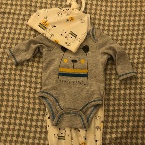 Sterling Baby Newborn Bear Footie Outfit with Hat